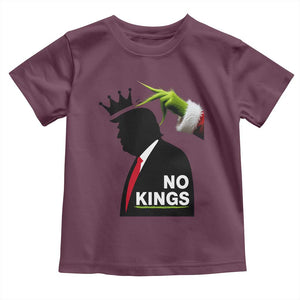 Funny Christmas No Kings in America Toddler T Shirt TS10 Maroon Print Your Wear