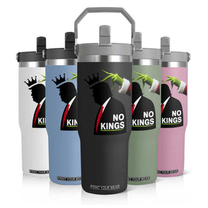 Funny Christmas No Kings in America Flip Straw Tumbler TS10 Print Your Wear