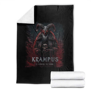 Krampus Is Coming To Town Throw Blanket Gothic Dark Xmas Gift Horror Holiday TS10 Black Print Your Wear