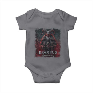 Krampus Is Coming To Town Baby Onesie Gothic Dark Xmas Gift Horror Holiday TS10 Charcoal Print Your Wear