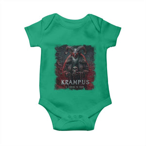 Krampus Is Coming To Town Baby Onesie Gothic Dark Xmas Gift Horror Holiday TS10 Irish Green Print Your Wear
