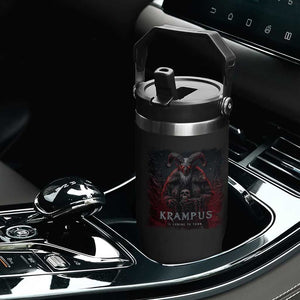Krampus Is Coming To Town Flip Straw Tumbler Gothic Dark Xmas Gift Horror Holiday TS10 Print Your Wear