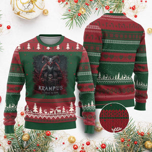 Krampus Is Coming To Town Ugly Christmas Sweater Gothic Dark Xmas Gift Horror Holiday TS10 Red Green Print Your Wear