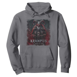 Krampus Is Coming To Town Hoodie Gothic Dark Xmas Gift Horror Holiday TS10 Charcoal Print Your Wear