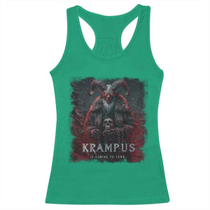 Krampus Is Coming To Town Racerback Tank Top Gothic Dark Xmas Gift Horror Holiday TS10 Irish Green Print Your Wear