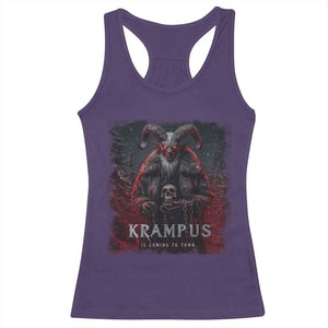 Krampus Is Coming To Town Racerback Tank Top Gothic Dark Xmas Gift Horror Holiday TS10 Purple Print Your Wear