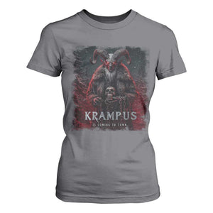 Krampus Is Coming To Town T Shirt For Women Gothic Dark Xmas Gift Horror Holiday TS10 Charcoal Print Your Wear