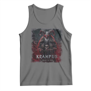 Krampus Is Coming To Town Tank Top Gothic Dark Xmas Gift Horror Holiday TS10 Black Heather Print Your Wear