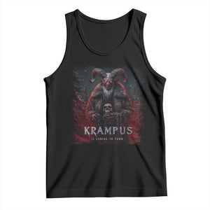 Krampus Is Coming To Town Tank Top Gothic Dark Xmas Gift Horror Holiday TS10 Black Print Your Wear