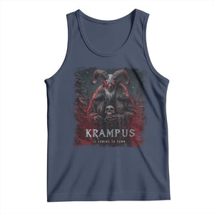 Krampus Is Coming To Town Tank Top Gothic Dark Xmas Gift Horror Holiday TS10 Navy Print Your Wear
