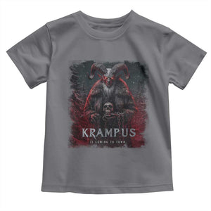 Krampus Is Coming To Town Toddler T Shirt Gothic Dark Xmas Gift Horror Holiday TS10 Charcoal Print Your Wear