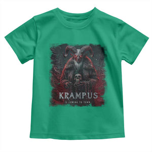 Krampus Is Coming To Town Toddler T Shirt Gothic Dark Xmas Gift Horror Holiday TS10 Irish Green Print Your Wear