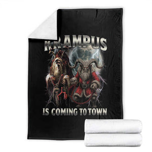 Krampus Is Coming To Town Throw Blanket Vintage Gothic Dark Xmas Gift Horror Holiday TS10 Black Print Your Wear