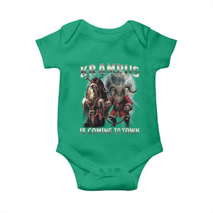 Krampus Is Coming To Town Baby Onesie Vintage Gothic Dark Xmas Gift Horror Holiday TS10 Irish Green Print Your Wear