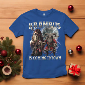 Krampus Is Coming To Town T Shirt Vintage Gothic Dark Xmas Gift Horror Holiday TS10 Royal Blue Print Your Wear
