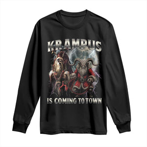 Krampus Is Coming To Town Long Sleeve Shirt Vintage Gothic Dark Xmas Gift Horror Holiday TS10 Black Print Your Wear