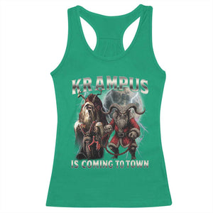 Krampus Is Coming To Town Racerback Tank Top Vintage Gothic Dark Xmas Gift Horror Holiday TS10 Irish Green Print Your Wear