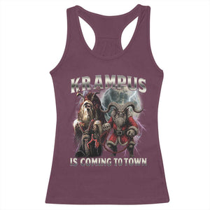 Krampus Is Coming To Town Racerback Tank Top Vintage Gothic Dark Xmas Gift Horror Holiday TS10 Maroon Print Your Wear