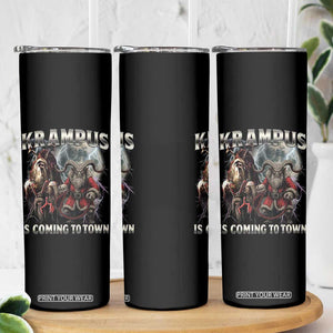 Krampus Is Coming To Town Skinny Tumbler Vintage Gothic Dark Xmas Gift Horror Holiday TS10 Print Your Wear