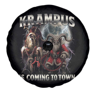 Krampus Is Coming To Town Spare Tire Cover Vintage Gothic Dark Xmas Gift Horror Holiday TS10 Print Your Wear