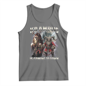 Krampus Is Coming To Town Tank Top Vintage Gothic Dark Xmas Gift Horror Holiday TS10 Black Heather Print Your Wear