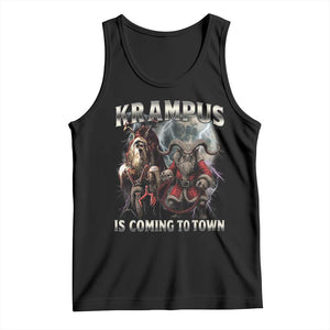 Krampus Is Coming To Town Tank Top Vintage Gothic Dark Xmas Gift Horror Holiday TS10 Black Print Your Wear