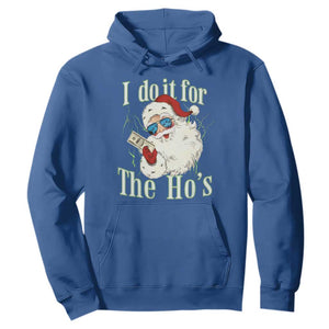 I Do It For The Hos Hoodie Rude Offensive Christmas Santa Face Retro Bootleg TS10 Royal Blue Print Your Wear