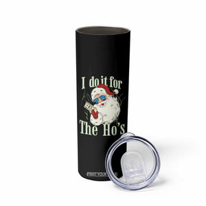 I Do It For The Hos Skinny Tumbler Rude Offensive Christmas Santa Face Retro Bootleg TS10 Print Your Wear