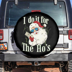 I Do It For The Hos Spare Tire Cover Rude Offensive Christmas Santa Face Retro Bootleg TS10 No hole Black Print Your Wear