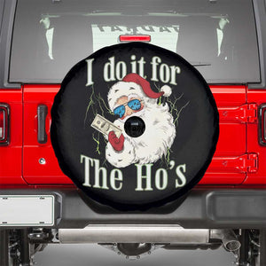 I Do It For The Hos Spare Tire Cover Rude Offensive Christmas Santa Face Retro Bootleg TS10 Black Print Your Wear
