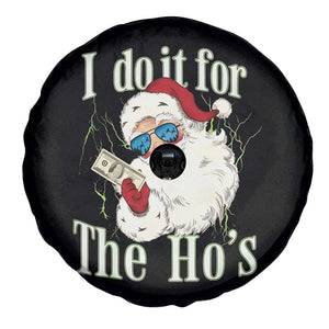 I Do It For The Hos Spare Tire Cover Rude Offensive Christmas Santa Face Retro Bootleg TS10 Print Your Wear
