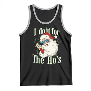 I Do It For The Hos Tank Top Rude Offensive Christmas Santa Face Retro Bootleg TS10 Black Athletic Heather Print Your Wear
