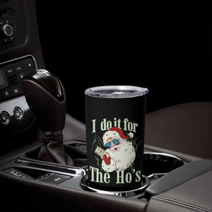 I Do It For The Hos Tumbler Cup Rude Offensive Christmas Santa Face Retro Bootleg TS10 Print Your Wear