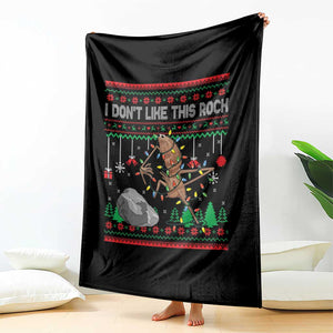 Christmas Marcus The Worm Meme Throw Blanket I Dont Like This Rock Brainrot Funny Ugly Xmas TS10 Print Your Wear
