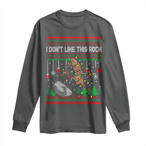 Christmas Marcus The Worm Meme Long Sleeve Shirt I Dont Like This Rock Brainrot Funny Ugly Xmas TS10 Dark Heather Print Your Wear