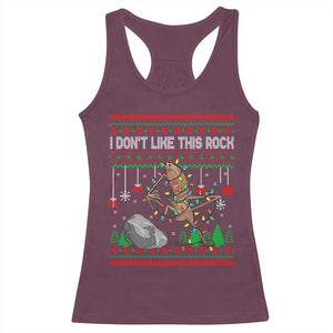 Christmas Marcus The Worm Meme Racerback Tank Top I Dont Like This Rock Brainrot Funny Ugly Xmas TS10 Maroon Print Your Wear
