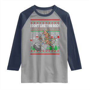 Christmas Marcus The Worm Meme Raglan Shirt I Dont Like This Rock Brainrot Funny Ugly Xmas TS10 Sport Gray Navy Print Your Wear
