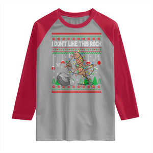 Christmas Marcus The Worm Meme Raglan Shirt I Dont Like This Rock Brainrot Funny Ugly Xmas TS10 Sport Gray Red Print Your Wear