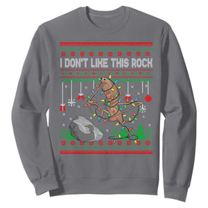 Christmas Marcus The Worm Meme Sweatshirt I Dont Like This Rock Brainrot Funny Ugly Xmas TS10 Charcoal Print Your Wear