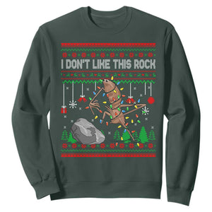 Christmas Marcus The Worm Meme Sweatshirt I Dont Like This Rock Brainrot Funny Ugly Xmas TS10 Dark Forest Green Print Your Wear