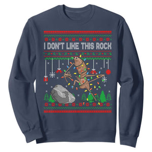 Christmas Marcus The Worm Meme Sweatshirt I Dont Like This Rock Brainrot Funny Ugly Xmas TS10 Navy Print Your Wear