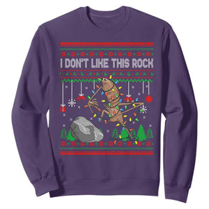 Christmas Marcus The Worm Meme Sweatshirt I Dont Like This Rock Brainrot Funny Ugly Xmas TS10 Purple Print Your Wear
