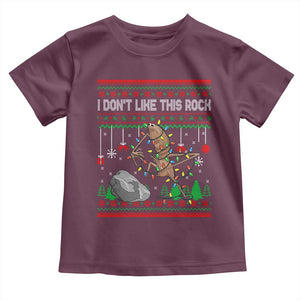 Christmas Marcus The Worm Meme Toddler T Shirt I Dont Like This Rock Brainrot Funny Ugly Xmas TS10 Maroon Print Your Wear