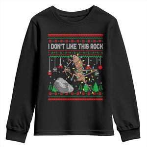 Christmas Marcus The Worm Meme Youth Sweatshirt I Dont Like This Rock Brainrot Funny Ugly Xmas TS10 Black Print Your Wear