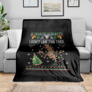 Marcus The Worm Christmas Meme Throw Blanket I Dont Like This Tree Brainrot Funny Ugly Xmas TS10 Print Your Wear