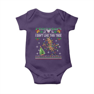 Marcus The Worm Christmas Meme Baby Onesie I Dont Like This Tree Brainrot Funny Ugly Xmas TS10 Purple Print Your Wear
