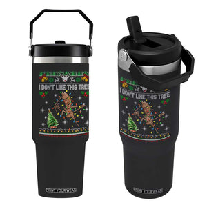 Marcus The Worm Christmas Meme Flip Straw Tumbler I Dont Like This Tree Brainrot Funny Ugly Xmas TS10 One Size: 30 oz Black Print Your Wear