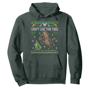 Marcus The Worm Christmas Meme Hoodie I Dont Like This Tree Brainrot Funny Ugly Xmas TS10 Dark Forest Green Print Your Wear