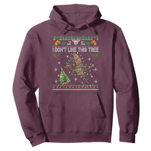 Marcus The Worm Christmas Meme Hoodie I Dont Like This Tree Brainrot Funny Ugly Xmas TS10 Maroon Print Your Wear