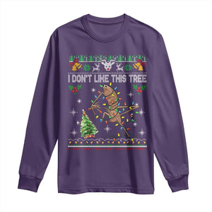 Marcus The Worm Christmas Meme Long Sleeve Shirt I Dont Like This Tree Brainrot Funny Ugly Xmas TS10 Purple Print Your Wear